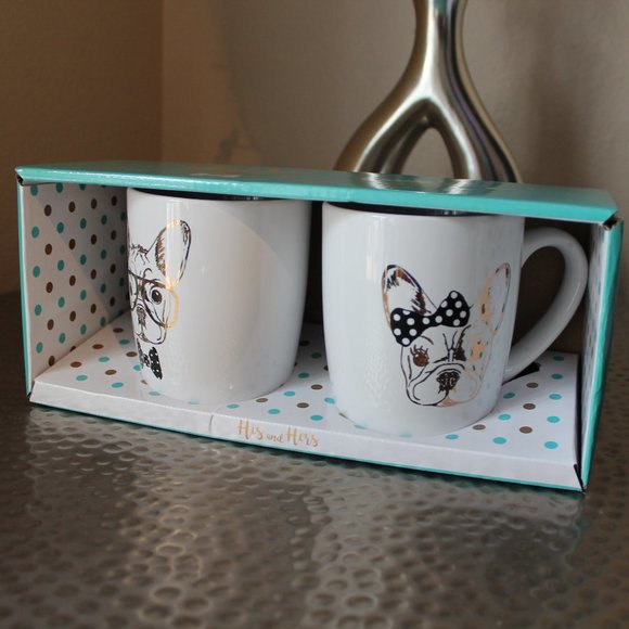 Set of His & Hers Frenchie Bulldog Mugs NWT - Picture 2 of 5